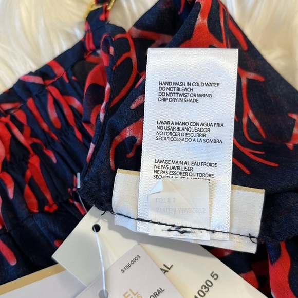 NWT Michael Kors 'Latana' Cotton Cover-Up Maxi Dress ~ in Navy and Coral Red - Picture 16 of 16